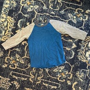 Crewcuts Blue and Gray Long  Tee